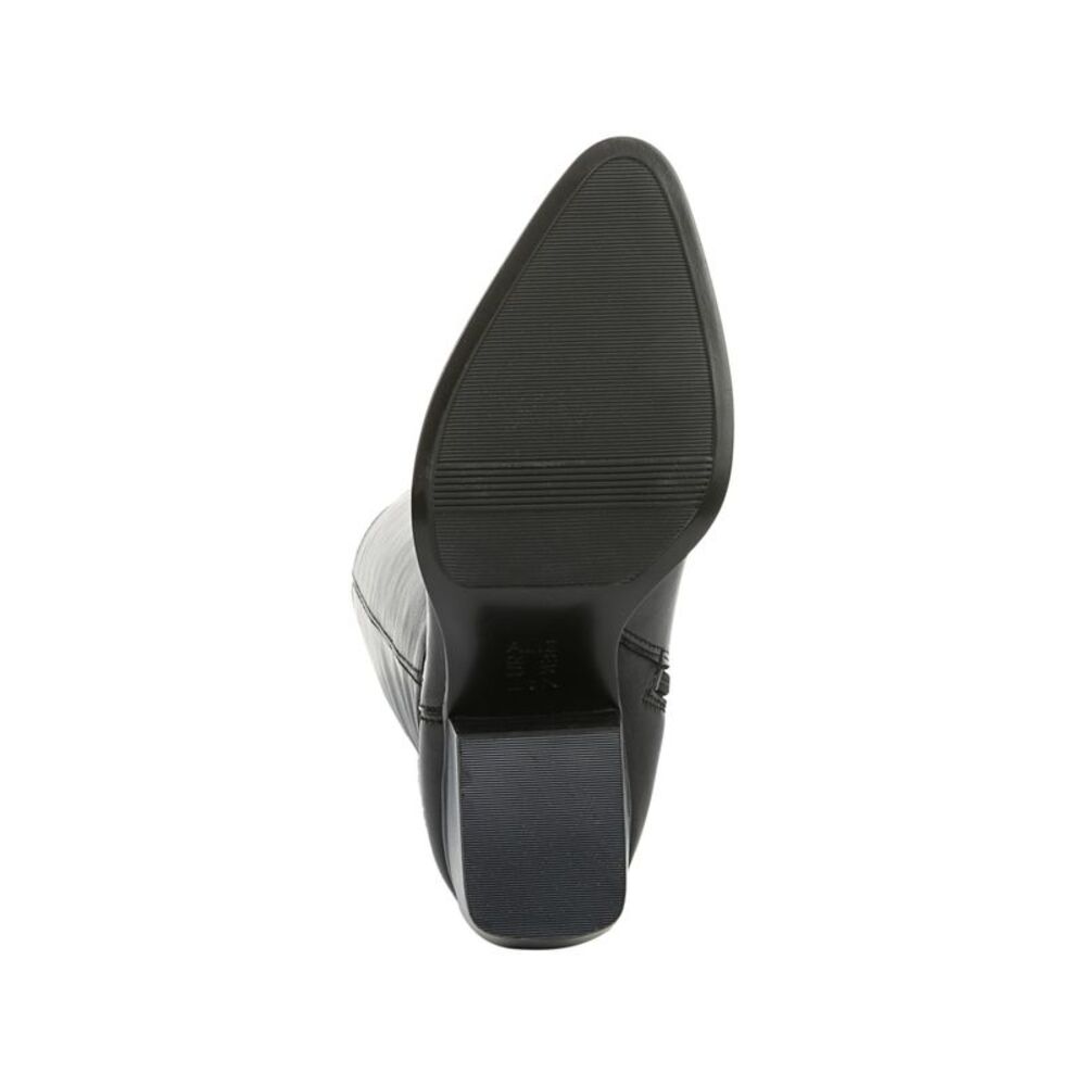 NATURALIZER Womens Black Wide Calf Stacked Heel Leather Heeled Boots 7.5 M WC - Picture 3 of 3
